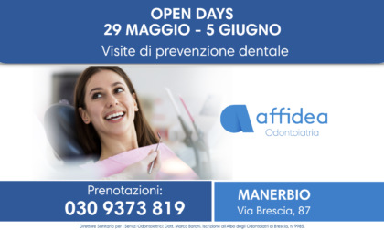 Open Days: il 29 maggio e il 5 giugno il Centro Odontoiatrico di Affidea Manerbio apre le porte alla prevenzione dentale