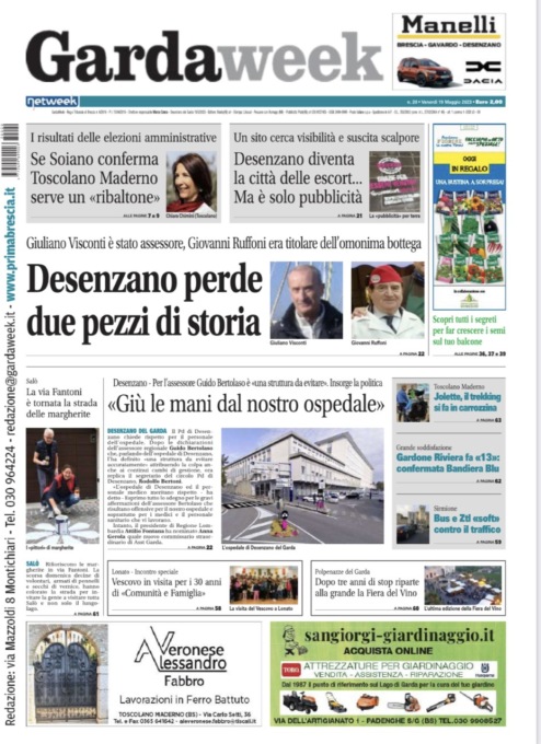Gardaweek è in edicola. La prima pagina versione bresciana