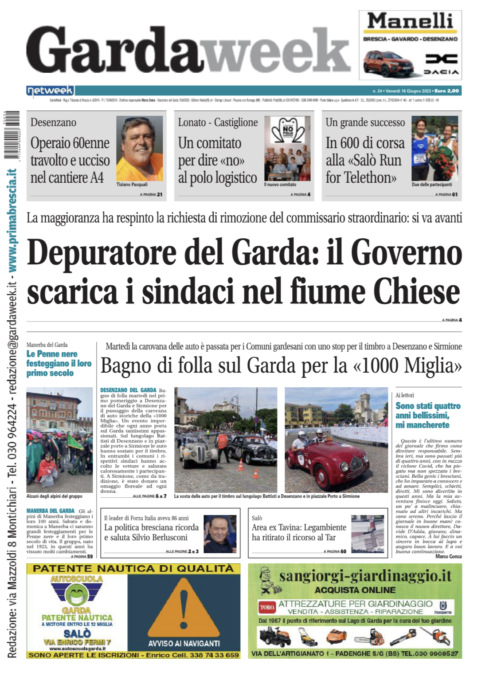Gardaweek è in edicola. La prima pagina versione bresciana