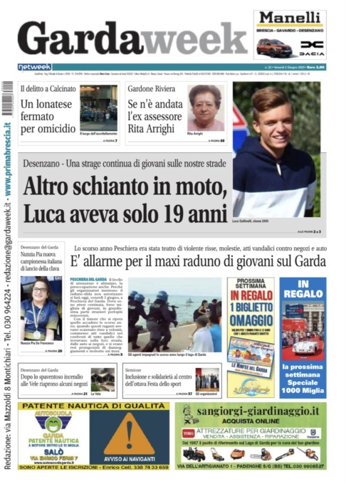 Gardaweek è in edicola. La prima pagina versione bresciana