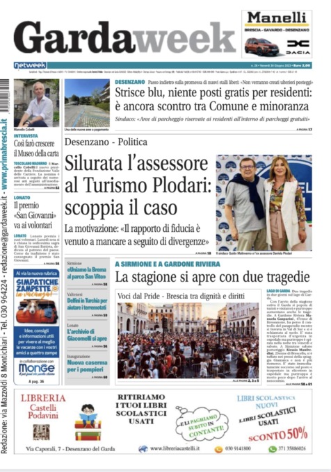 Gardaweek è in edicola. La prima pagina versione bresciana