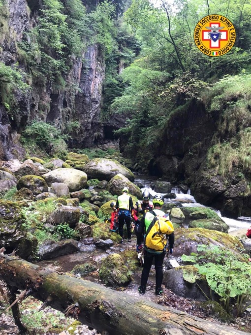 Cnsas Lombardo: esercitazione nel torrente Caffaro