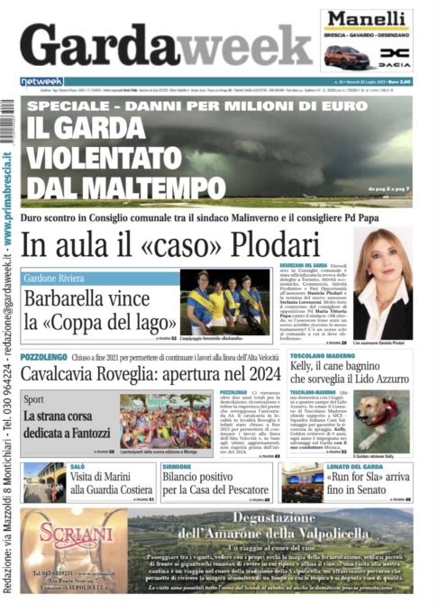 Gardaweek è in edicola. La prima pagina versione bresciana
