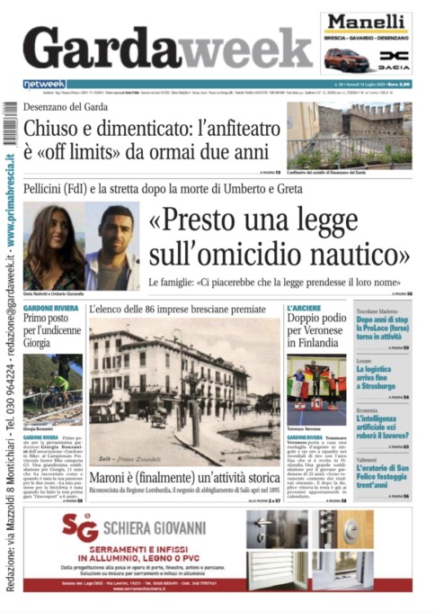 Gardaweek è in edicola. La prima pagina versione bresciana