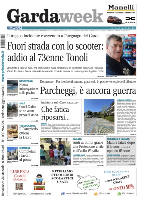 Gardaweek è in edicola. La prima pagina versione bresciana