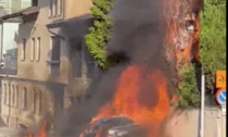 Auto a fuoco a Lumezzane, l'intervento dei Vigili del Fuoco