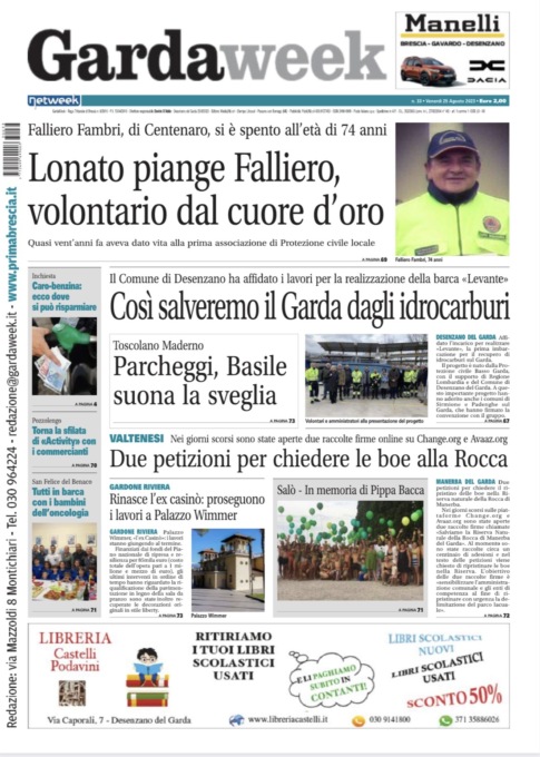 Gardaweek è in edicola. La prima pagina versione bresciana