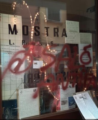 “Salò antifasci…”: atti vandalici alla sede dell’associazione Catarsi