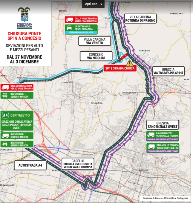 Lavori sulla Sp19: modifiche alla viabilità