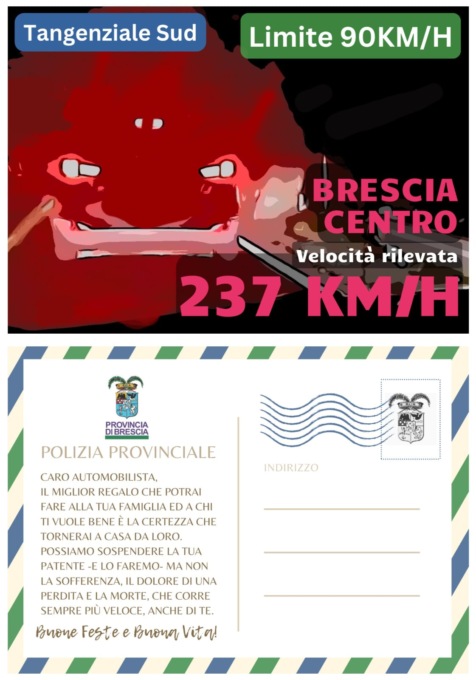 La campagna di sensibilizzazione della Polizia Provinciale sulla sicurezza stradale: cartoline che invitano a riflettere