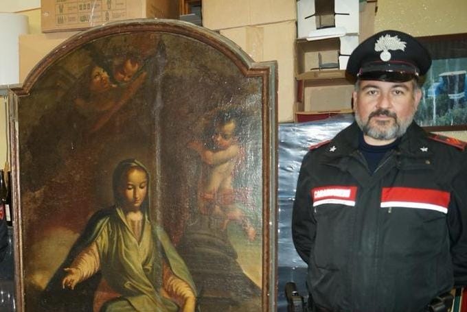 Il dipinto “L’Immacolata Concezione” di Zaddei è stato ritrovato nelle campagne di Muscoline