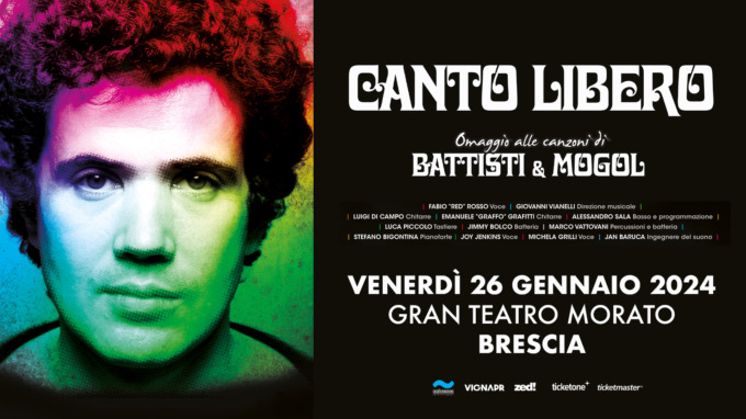 “Canto Libero – Omaggio alle canzoni di Battisti e Mogol” in scena al Gran Teatro Morato