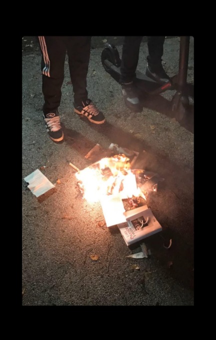 Villaggio Prealpino a Brescia: bruciati i libri del book crossing