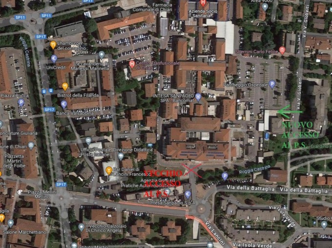 Attenzione: è cambiato l’accesso al Pronto Soccorso di Chiari