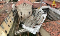 Maltempo, a Brescia crolla ponteggio sul Foro romano