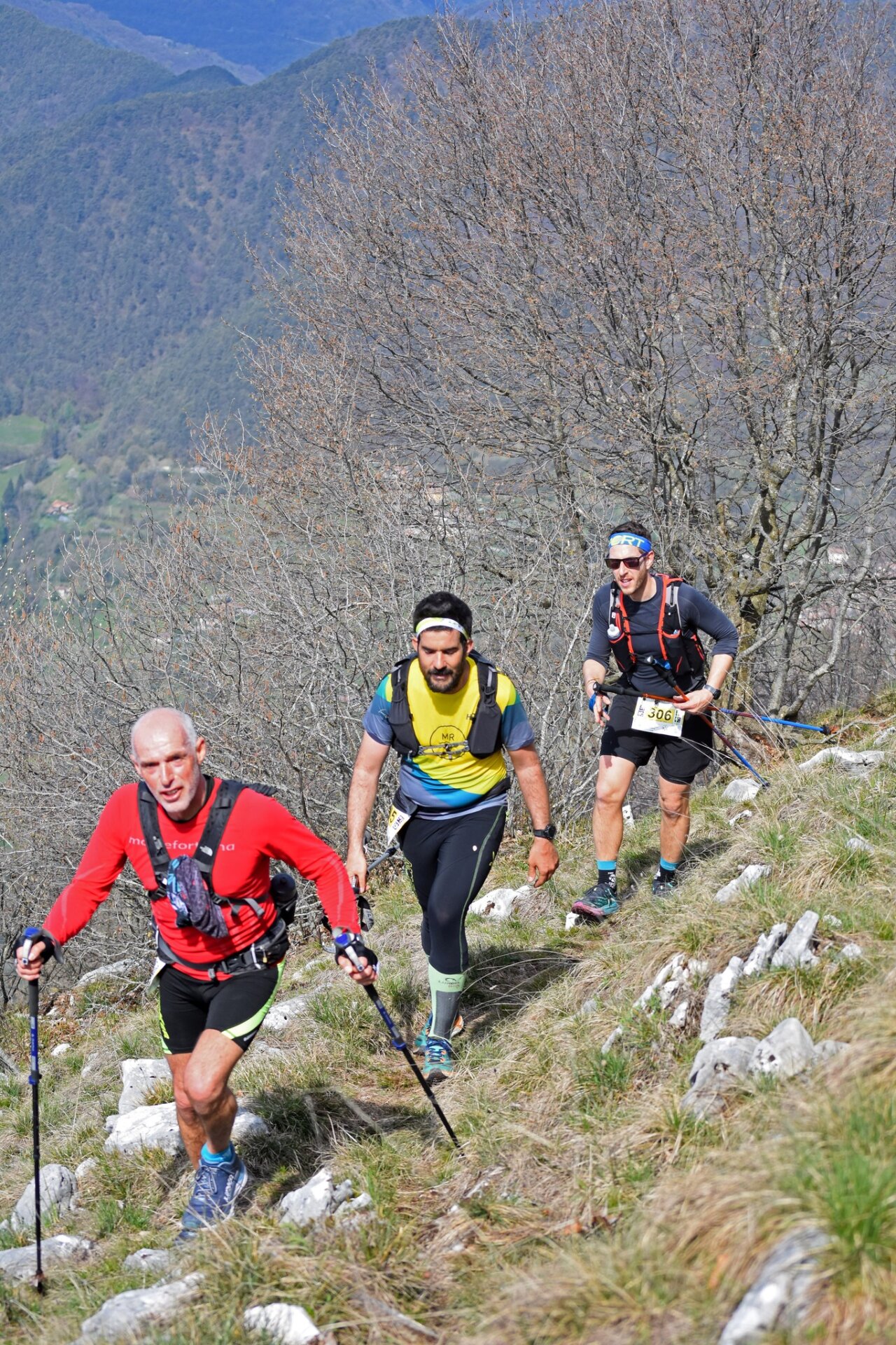 Bvg Trail 2023 Atleti sul Senter dele Rose, monte Denervo, con Gabriele Berardinelli, tignalese, in testa