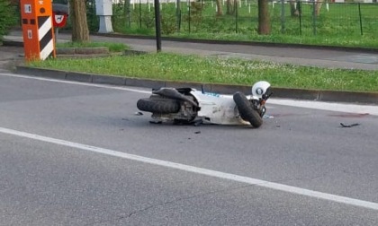 Scontro auto moto, paura a Montichiari