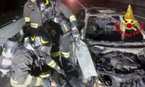 A fuoco un'auto in A4 tra Brescia ovest e Brescia centro