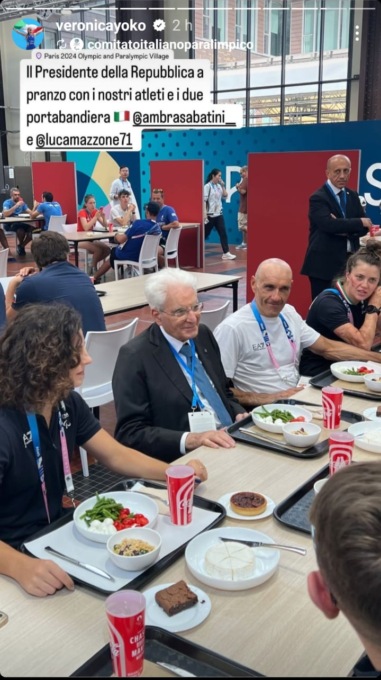 Sergio Mattarella a pranzo con gli atleti paralimpici, con loro anche Veronica Yoko Plebani