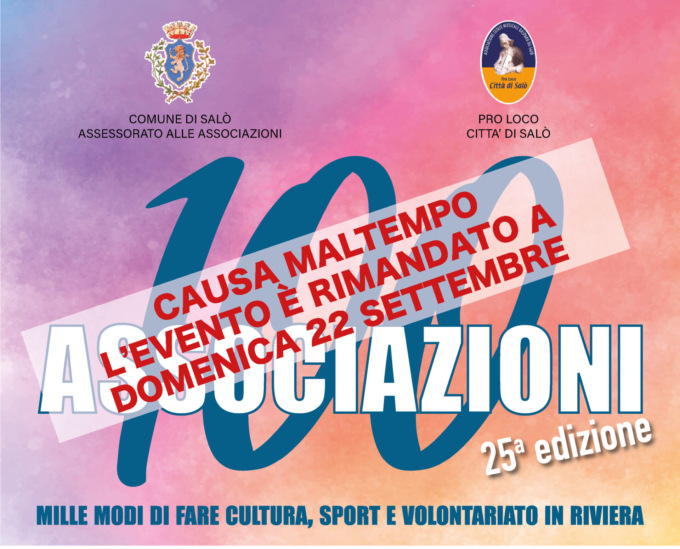 Centoassociazioni a Salò: evento rimandato causa maltempo