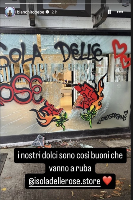 Blanco: furto nella sua pasticceria “L’isola delle Rose” a Brescia