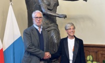 Giovanni Malagò, presidente del Coni, in visita a Palazzo Loggia