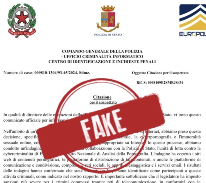 “Risulta iscritto nel registro dei delinquenti sessuali”: la nuova truffa viaggia via emali