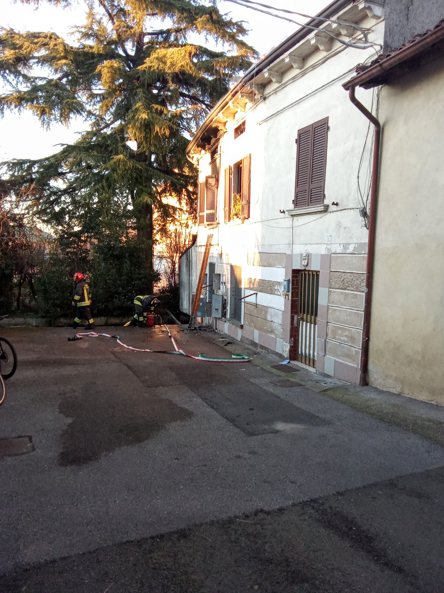 Incendio in una palazzina