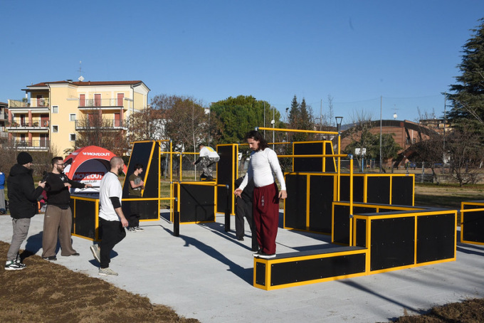 Piastra di parkour al Don Bosco: il taglio del nastro