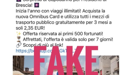 Falso profilo con il logo di Brescia Mobilità per promuovere false promozioni