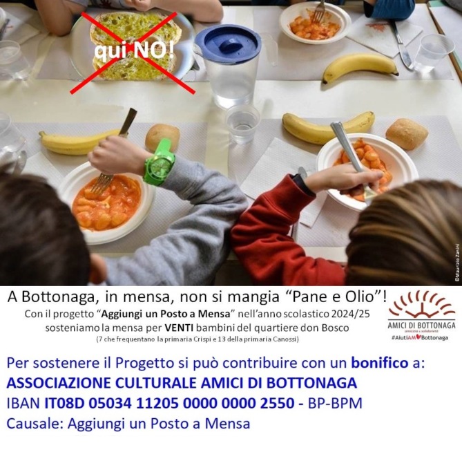 “Aggiungi un posto a mensa”: il progetto continua anche per l’anno scolastico 2024/2025