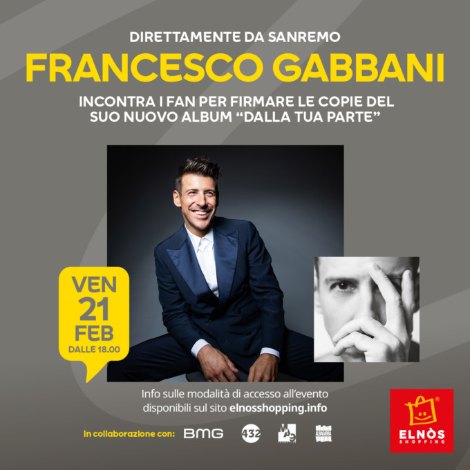 Francesco Gabbani oggi a Roncadelle per il firmacopie del nuovo album “Dalla tua parte”
