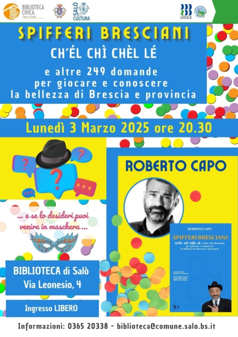 Spifferi bresciani: Roberto Capo torna in biblioteca a Salò