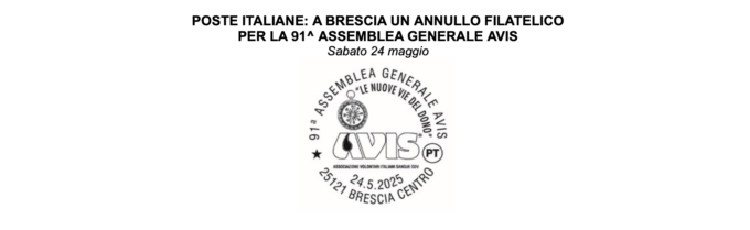 A Brescia: un annullo filatelico di Poste Italiane per Avis