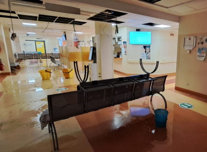 Maltempo a Chiari, danni alla Radiologia dell’ospedale: possibili disagi