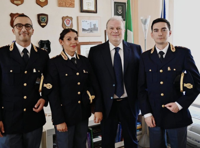 Il benvenuto del Questore di Brescia a tre nuovi Funzionari della Polizia di Stato