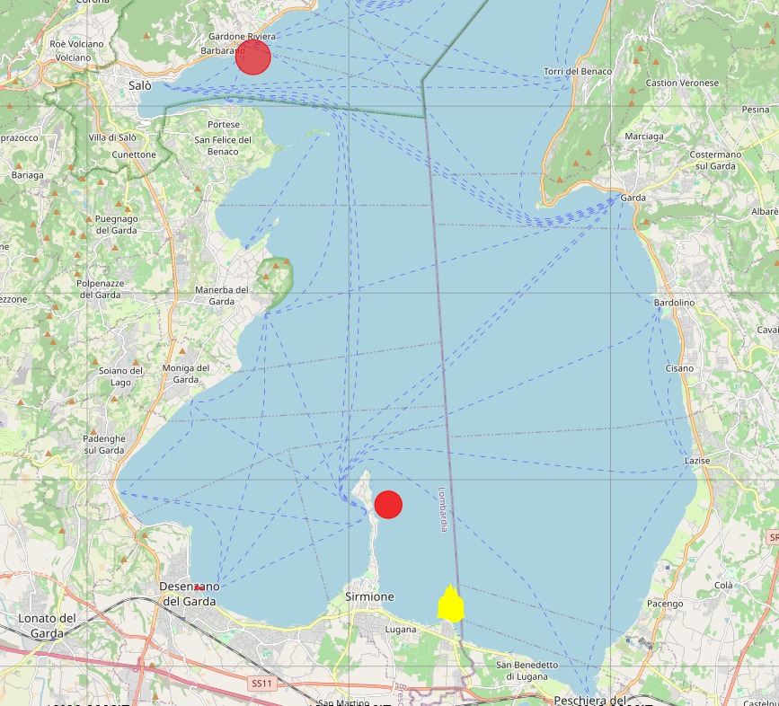 Spettacoli pirotecnici sul lago di Garda