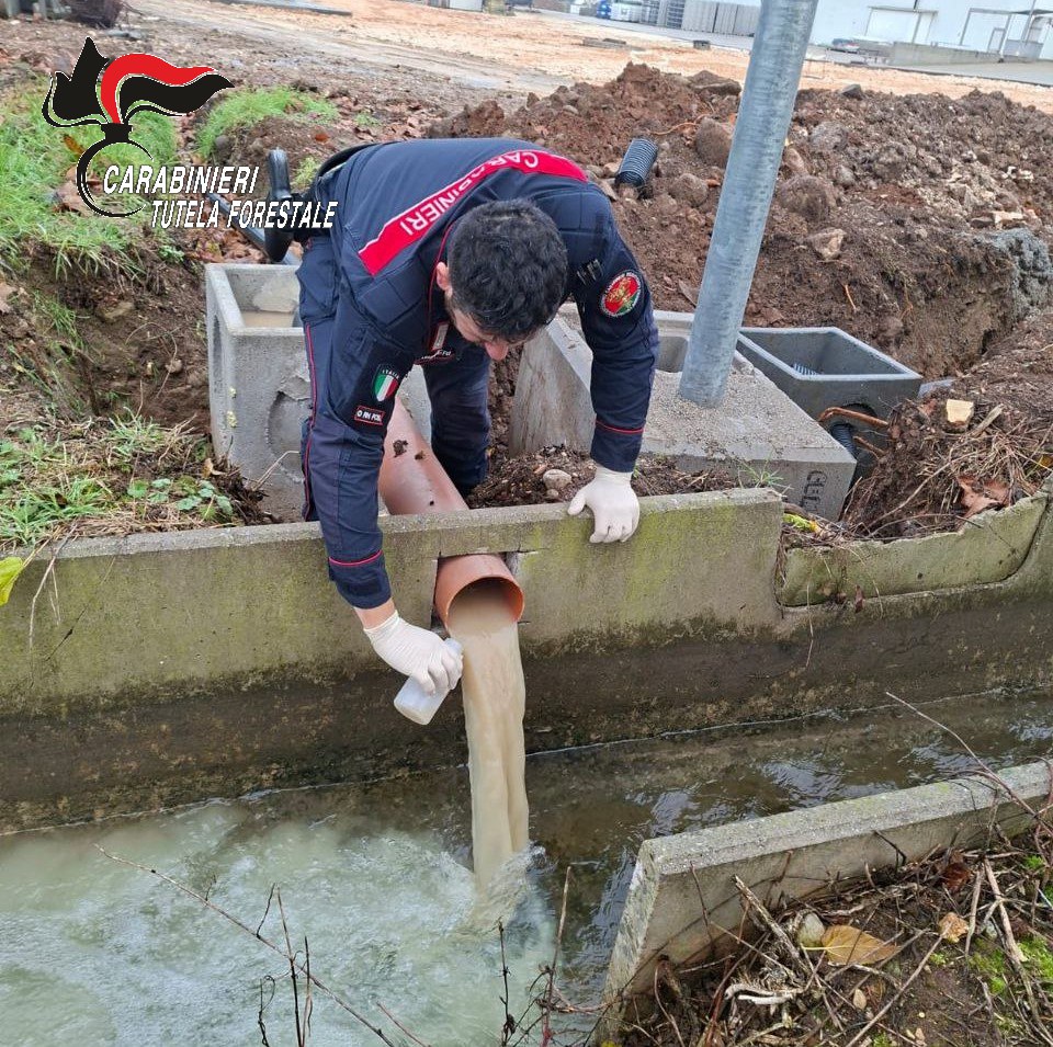 Ditta di Nuvolento scarica acque non depurate nel Chiese: la scoperta dei carabinieri forestali