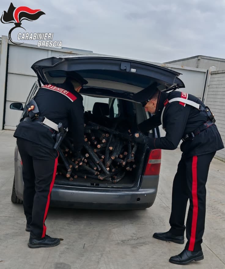 Rame: trovati 1.060 chilogrammi di cavi rubati in auto, due denunciati a piede libero