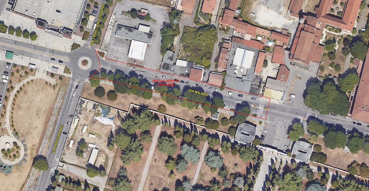 Via Milano: da lunedì il cantiere si estenderà tra via Industriale e l’ingresso al Vantiniano