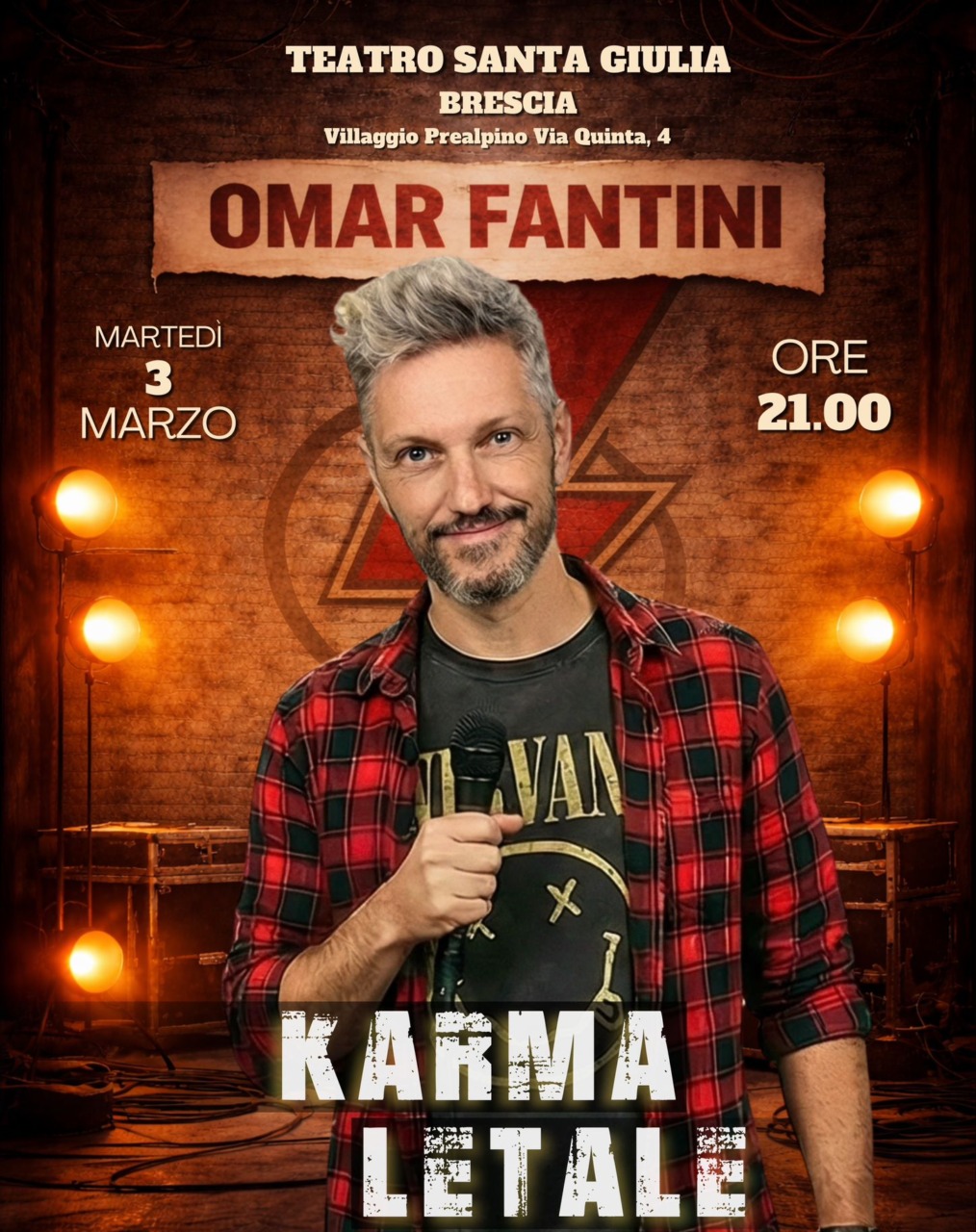 Al Teatro Santa Giulia di Brescia arriva Omar Fantini con “Karma letale”