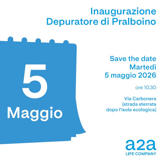 Depuratore di Pralboino: l’inaugurazione il prossimo 5 maggio