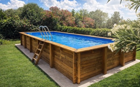 Piscine di legno fuori terra: misure, geometrie e inserimento nel giardino