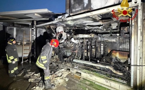 Rovato: a fuoco un container per il trattamento di biogas