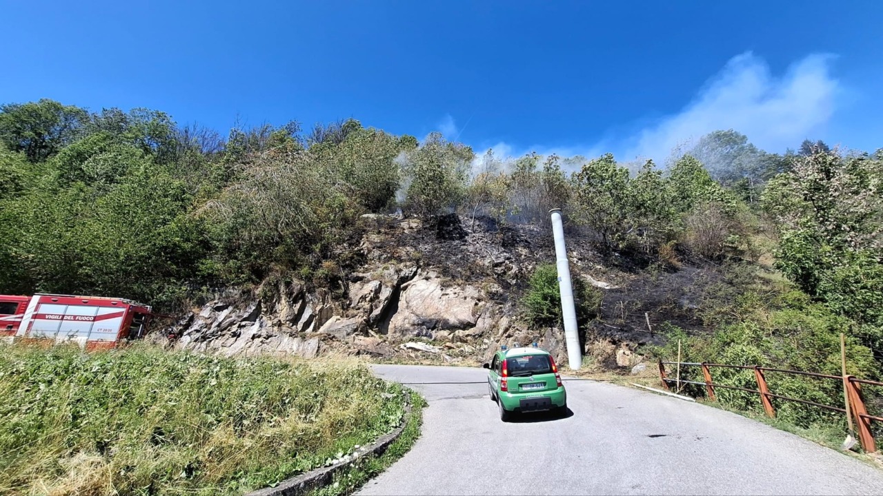 Incendio nel bosco a Vezza d’Oglio