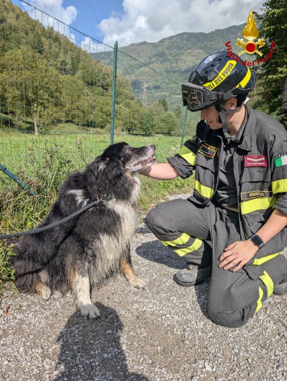 Cade nel torrente, Vigili del Fuoco a Edolo recuperano un cane