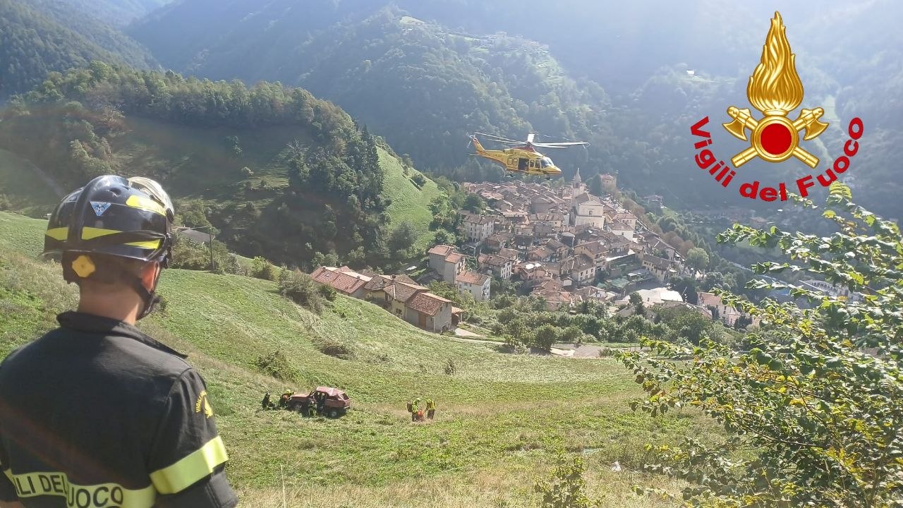Auto si ribalta a Bovegno, arriva l’elisoccorso