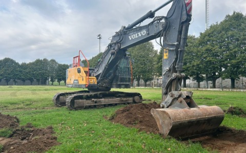 Chiari, al via il cantiere per il nuovo campo in sintetico allo Sporting