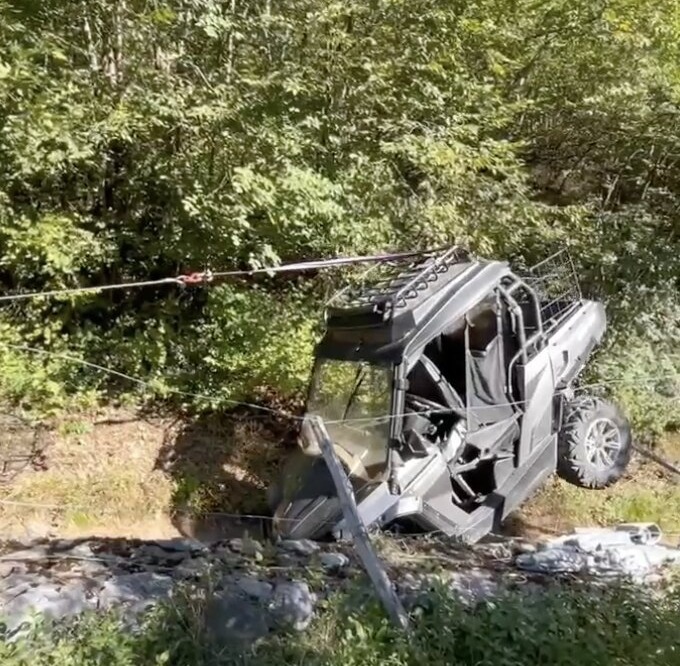 Quad si ribalta a Losine, recuperato dai Vigili del Fuoco