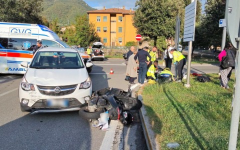 Scontro auto moto a Salò